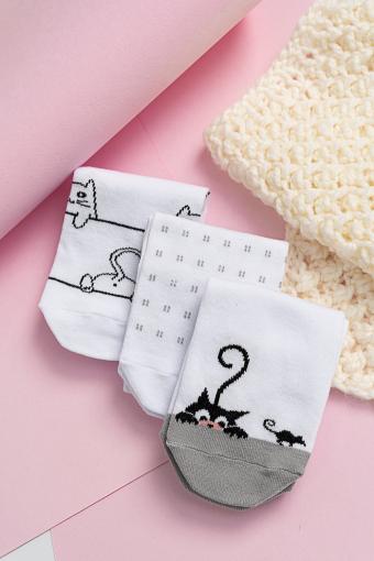 Носки Кошки-мышки детские 3 пары (Белый) - Ивтекс-Плюс