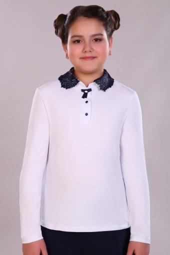 Блузка для девочки Рианна Арт.13180 (Белый/темно-синий) - Ивтекс-Плюс