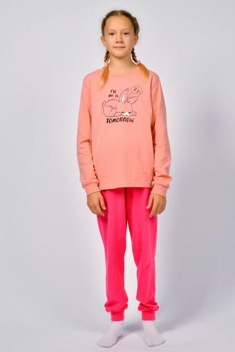 Пижама для девочки 91230 (Пыльная роза/ярко-розовый) - Ивтекс-Плюс