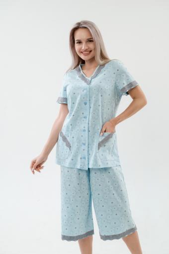 Пижама женская из кулирки Ворожея голубой (Фото 2)
