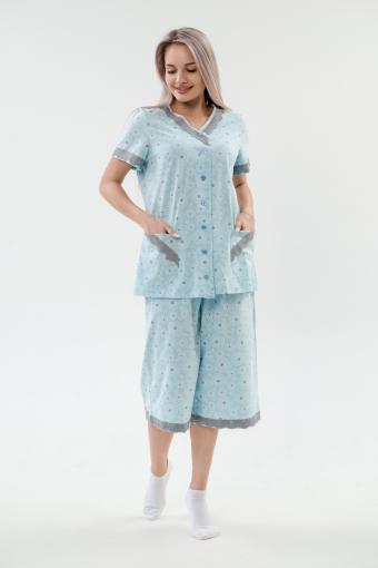 Пижама женская из кулирки Ворожея голубой - Ивтекс-Плюс