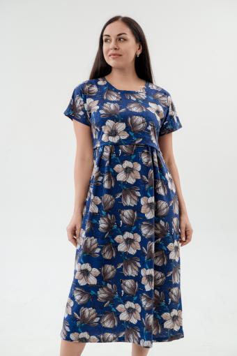 Платье женское из кулирки Миранда синий - Ивтекс-Плюс