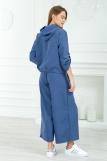 Костюм женский из джемпера и брюк палаццо из льна тайвань Стелла синий (Фото 4)