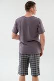 Пижама мужская из футболки с коротким рукавом и бридж из кулирки Генри асфальт (Фото 3)