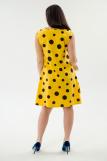 Платье женское из кулирки Кэтрин горох на желтом макси (Фото 5)
