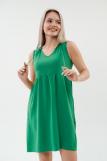 Платье с капюшоном из жатки Хлоя зеленый (Фото 3)