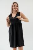 Платье с капюшоном из жатки Хлоя черный (Фото 3)