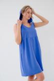 Платье с капюшоном из жатки Хлоя голубой (Фото 4)