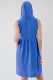Платье с капюшоном из жатки Хлоя голубой (Фото 6)