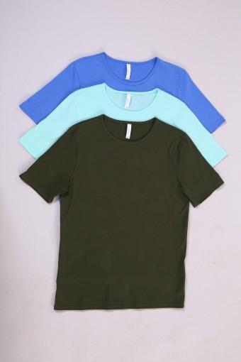 Набор мужских футболок "Материк" (голубой, ментол, хаки) - Ивтекс-Плюс