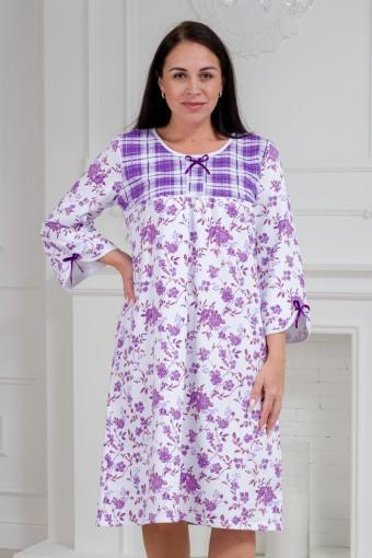 Ночная сорочка женская из футера Эмма фиолетовый (Фото 2)