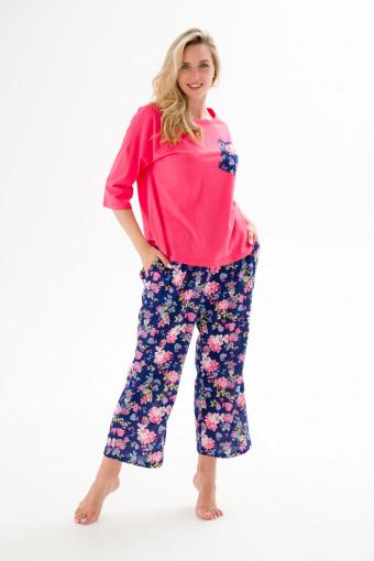 Пижама из джемпера и брюк из кулирки Жасмин розовая роза - Ивтекс-Плюс