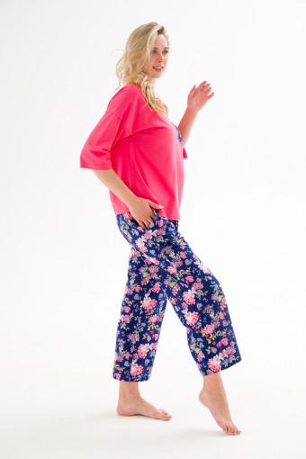 Пижама из джемпера и брюк из кулирки Жасмин розовая роза (Фото 2)