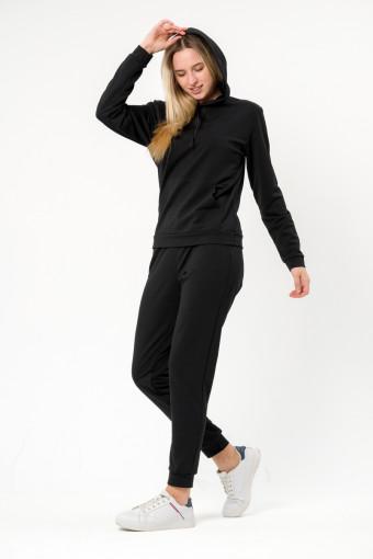 Костюм женский из худи и брюк из футера Кроссфит-2 чёрный (Фото 2)