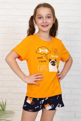 Пижама Компот печать для девочки (Мечта кота) - Ивтекс-Плюс