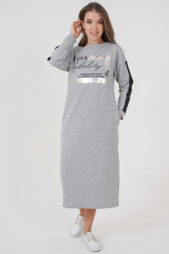 Платье 24849 (Серый меланж) - Ивтекс-Плюс