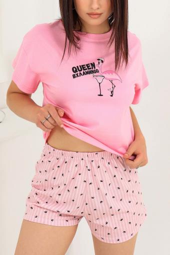 Пижама Вхламиngo (футболка_шорты) (Розовый) - Ивтекс-Плюс