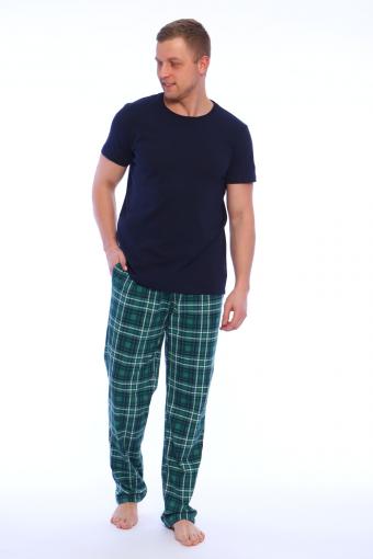 Комплект с брюками Клетка 15-057 (Синий/зеленый) - Ивтекс-Плюс