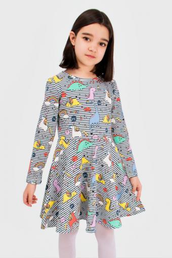Платье трикотажное для девочки SP5915-25 (Комбинированный) - Ивтекс-Плюс