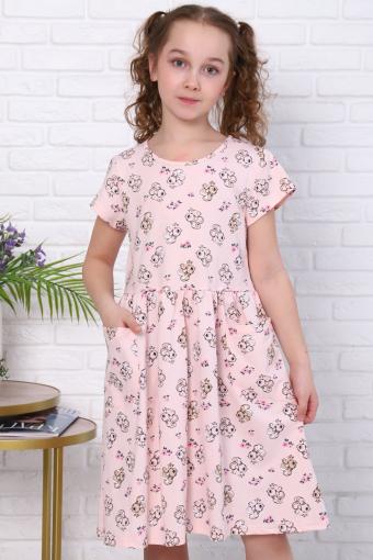 Платье Орешек короткий рукав детское (Светло-розовый) - Ивтекс-Плюс