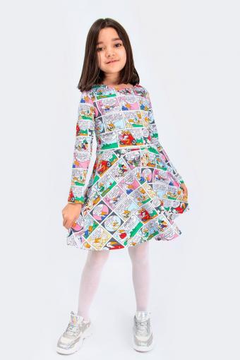 Платье трикотажное для девочки SP5915-26 (Комбинированный) - Ивтекс-Плюс