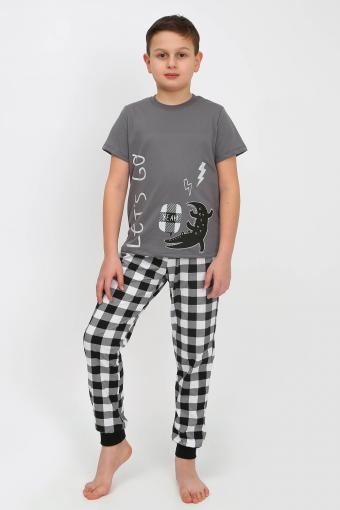 Пижама для мальчика 92182 (Темно-серый) - Ивтекс-Плюс