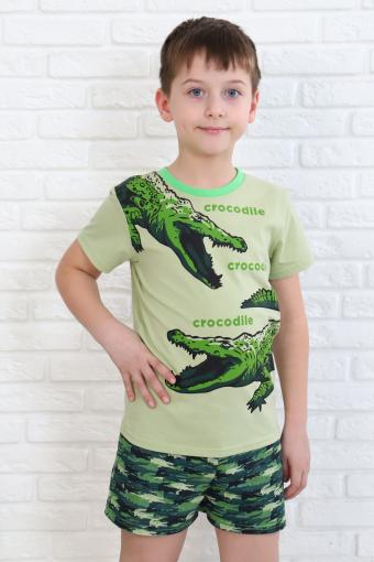 Пижама Компот печать для мальчиков (Кайман зеленый) - Ивтекс-Плюс