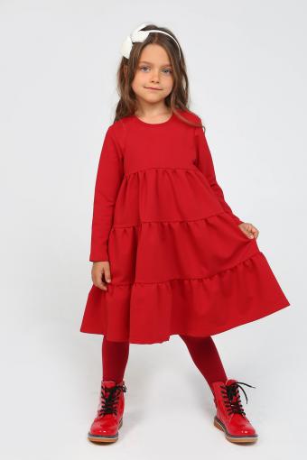 Платье ярусное Красное (Красный) - Ивтекс-Плюс