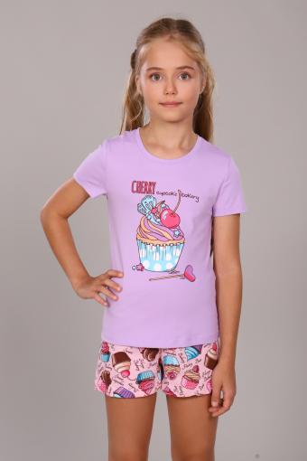 Пижама для девочки Кексы арт. ПД-009-027 (Светло-сиреневый) - Ивтекс-Плюс