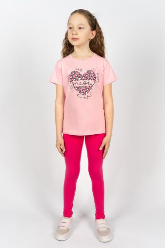 Комплект для девочки 41109 (футболка _ лосины) (С.розовый/розовый) - Ивтекс-Плюс