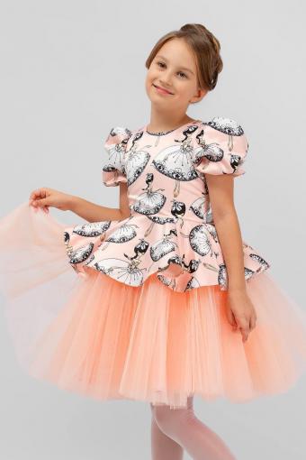 Платье нарядное для девочки SP2010 (Персиковый) - Ивтекс-Плюс