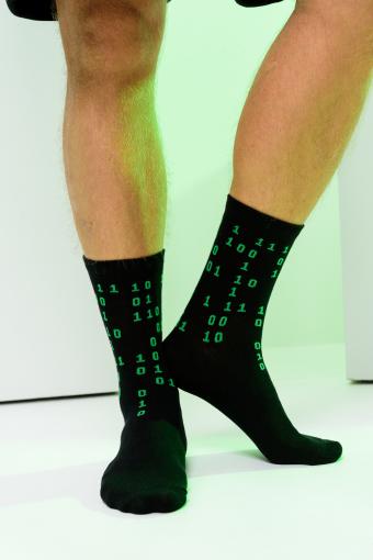 Носки Бинарный код мужские 2 пары (Зеленый) (Фото 2)