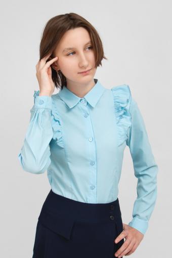Блузка для девочки длинный рукав SP0222 (Голубой) - Ивтекс-Плюс
