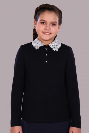 Блузка для девочки Рианна Арт.13180 (Темно-синий, белый) - Ивтекс-Плюс