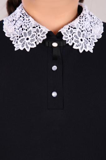 Блузка для девочки Рианна Арт.13180 (Темно-синий, белый) (Фото 2)