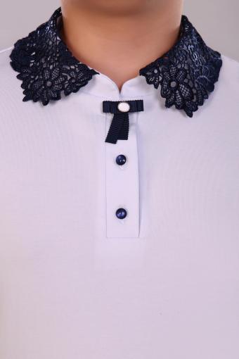 Блузка для девочки Рианна Арт.13180 (Белый/темно-синий) (Фото 2)