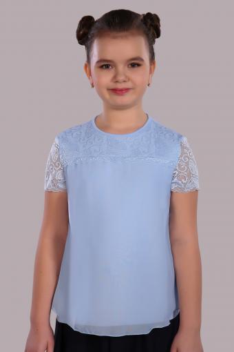 Блузка для девочки Анжелика Арт. 13177 (Светло-голубой) - Ивтекс-Плюс