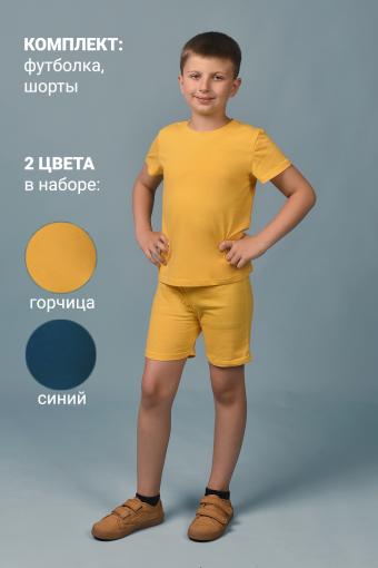 Костюм 11717 детский (набор 2 шт.) (Синий_горчичный) - Ивтекс-Плюс