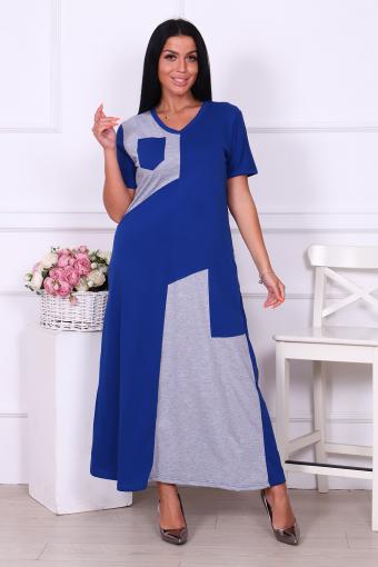 Платье 35203 (Синий) - Ивтекс-Плюс