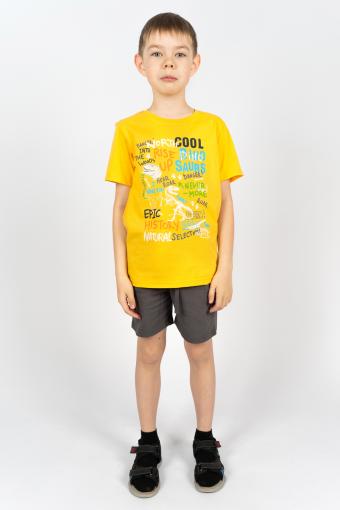 Комплект для мальчика 4292 (футболка _ шорты) (Желтый/т.серый) - Ивтекс-Плюс
