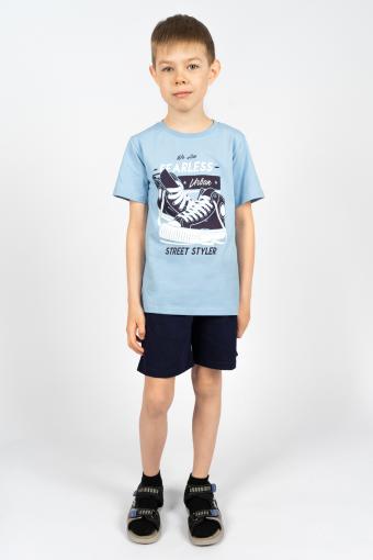 Комплект для мальчика 4293 (футболка _ шорты) (Я.голубой/т.серый) - Ивтекс-Плюс