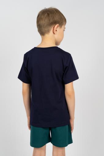 Комплект для мальчика 4291 (футболка _ шорты) (Т.синий/т.бирюзовый) (Фото 2)