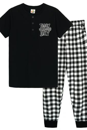 Пижама для мальчика 92219 (Черный/черная клетка) (Фото 2)