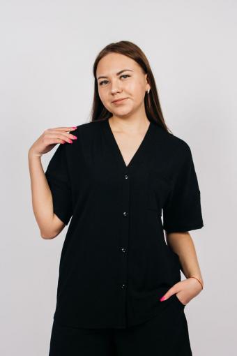Рубашка женская 0630 (Черный) - Ивтекс-Плюс