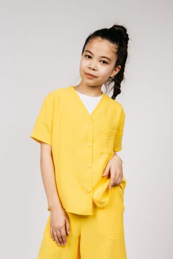 Рубашка для девочки 0610 (Желтый) - Ивтекс-Плюс