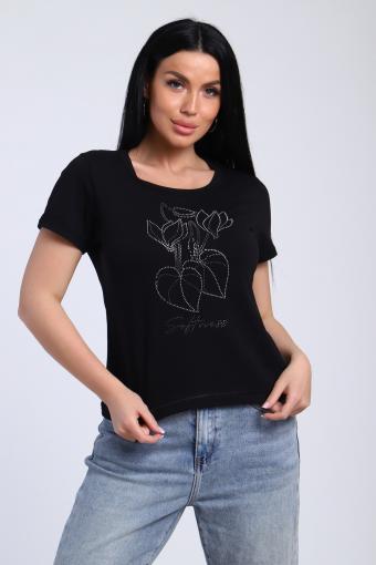 футболка женская 74256 (Черный) - Ивтекс-Плюс