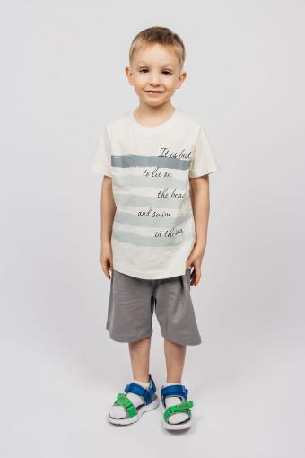 Комплект для мальчика 42111 (Молочный/серый) - Ивтекс-Плюс