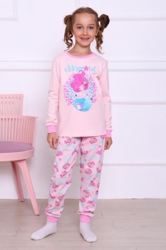 Пижама Русалка длинный рукав детская (Розовый) - Ивтекс-Плюс