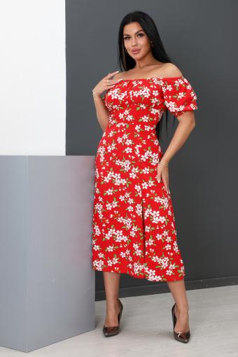 Платье 52289 (Красный_цветы) - Ивтекс-Плюс