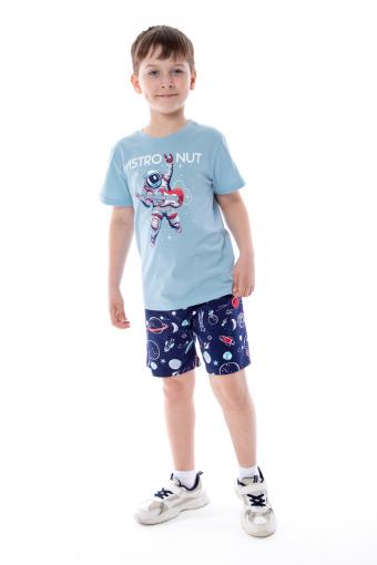 Пижама Невесомость детская короткий рукав с шортами (Голубой) - Ивтекс-Плюс
